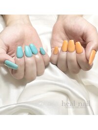 スカルプ ターコイズ×オレンジ