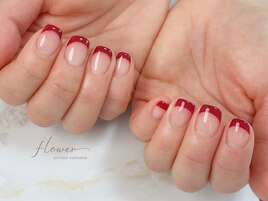 赤フレンチ☆ショートネイル