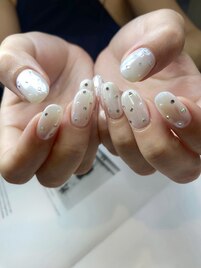 つやつやホワイトミラーネイル