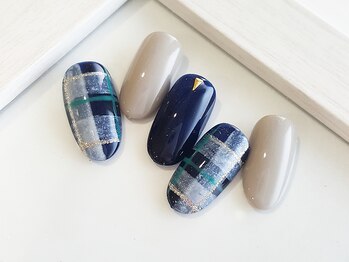 幻之花ネイル/チェックネイル