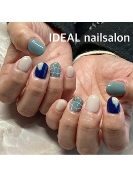イデア(IDEAL)/カジュアルチェックネイル
