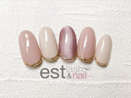 ベージュミラーラインネイル