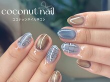 ココナッツネイル/チェックネイル