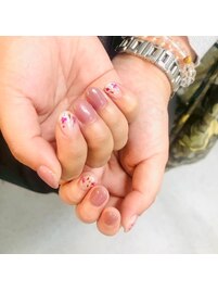 押し花ネイル/ラメグラネイル