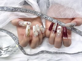 雪だるまネイル