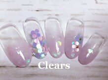 ビューティーネイルサロン クリアーズ(Clears)/紫陽花カラーのキラキラネイル♪