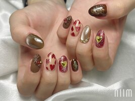 バレンタインネイル