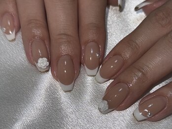 【白フレンチ×バラ】