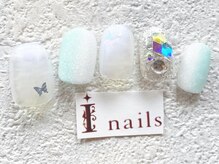 アイネイルズ 梅田店(I nails)/グラデ韓国キラキラ蝶￥8200