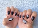 國廣限定モノクロ痛ネイル