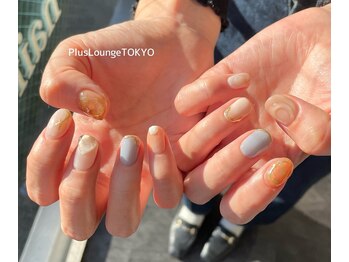 プルースラウンジ トウキョウ(Plus Lounge TOKYO)/ニュアンスちぐはぐネイル[原宿]
