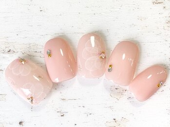 コーラルワン(CORAL ONE)/水彩フラワーネイル