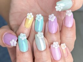 パステルフラワーネイル