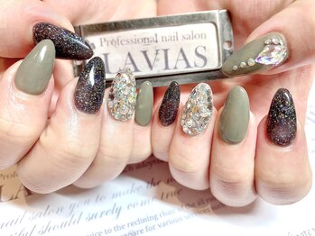 プロフェッショナル ネイルサロン ラヴィアス(LAVIAS)/スカルプ☆ワンカラ-＋アート2本