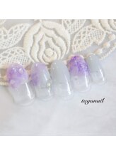 たゆ ネイル(たゆnail)/水滴あじさいフレンチネイル