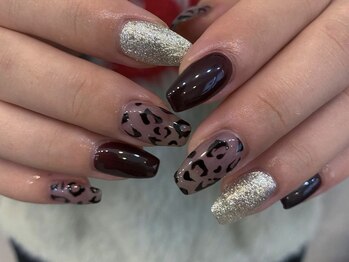 アイネイルズ 天神今泉店(I-nails)/【yuka.t】ヒョウ柄ネイル