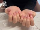 透明感あるワンポイントネイル