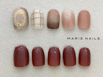 マリーネイルズ 大阪梅田店(MARIE NAILS)の写真/★オフ込みsimple design ¥6600！可愛いくてシンプルだけでは満足できない方に♪手足同時OK♪１week保証付