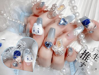 ユディアナッツ 池袋店(Yudia nutt)の写真/写真持ち込みOK! お爪に推しをギュッと詰込みホビ活ネイルを楽しもう♪簡単な文字・ロゴ入れも対応◎