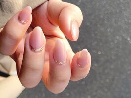 シンプルニュアンス春ネイル