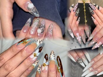 ベーシック ネイルウィザードアカデミー 本厚木店(Basic×NailWizardAcademy)の写真/【長さだしが得意なBasic☆￥13000】麻布・六本木・町田・相模大野で大人気のGAL・BOHO系アート