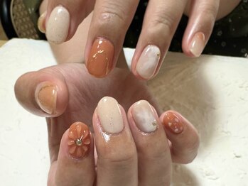 デューネイルスタジオ(dew nail studio)/くすみオレンジニュアンス