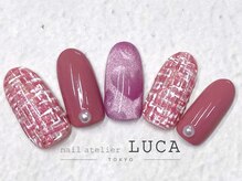 ネイルアトリエルカ(nail atelier LUCA)/W-421 ツイード×ハートネイル