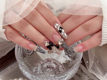 ワンホンネイル 新宿(Rumi Nail)/ツイード/リボン/上品/冬ネイル