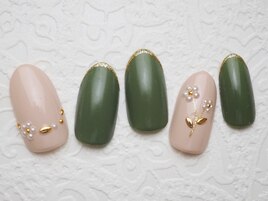 【大人お花ネイル】