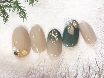 ナル バイ ネイルブレイク(Nalu by Nail Break)/モスグリーン×ゴールド