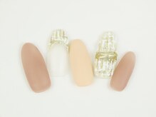 パナネイル(pana nail)/ぷっくりマットチェックネイル