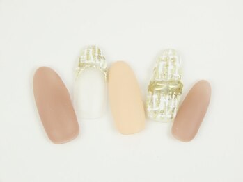 パナネイル(pana nail)/ぷっくりマットチェックネイル