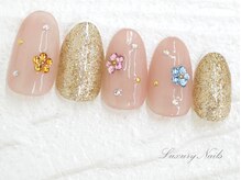 ラグジュアリーネイルズ オオミヤ(Luxury Nails Omiya)/キラキラ*ストーンフラワー