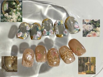 ニュアンスネイル　絵画風