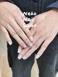 リボン　ミラー　乳白　個性派