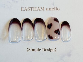 イーストハムアネーロネイル(EAST HAM anello nail)/１・２月定額シンプルデザイン