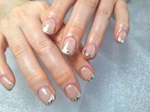 ユコネイル 茨木(Yuko Nail)/ガラスフレンチ/ラメ/ホロ