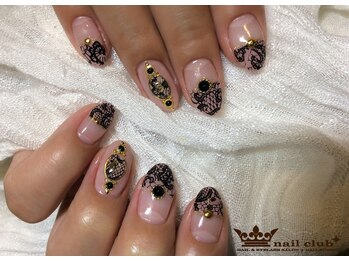 ネイルクラブ(nail club)/大人可愛いレースネイル