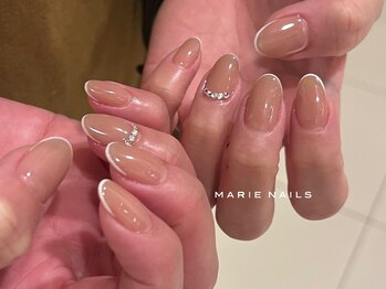 マリーネイルズ 心斎橋店(MARIE NAILS)/新規様¥8,800 白フレンチ 1127d