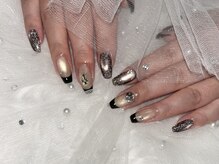 ルルネイル(Rurunail)/マグネット、ブラックフレンチ