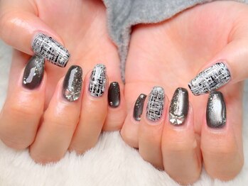 グロスネイル(gloss nail)/ジェルネイル/ツイード