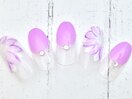 キレイ目お花なパープルネイル