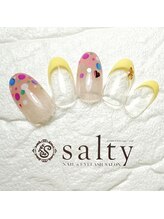 ネイルアンドアイラッシュサロン ソルティ 寺田町(salty)/ホロドットネイル