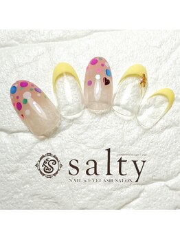 ネイルアンドアイラッシュサロン ソルティ 寺田町(salty)/ホロドットネイル