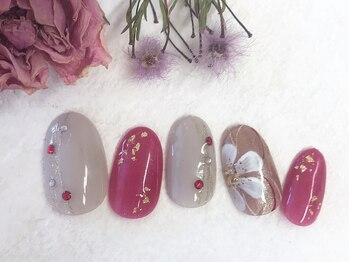 ナル バイ ネイルブレイク(Nalu by Nail Break)/ピンク×和花