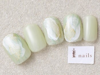 アイネイルズ 三宮店(I nails)/個性派グリーンニュアンス