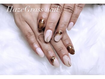 ハズグラスネイル(Haze Grass nail)/べっこうネイル