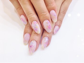 ネイルコレクション ピンク(Nail Collection Pink)/ジェル放題★たらしこみフラワー