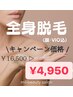 【限定70%OFF】全身脱毛(顔・VIO込み)　¥4,950