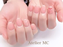 アトリエ エムシー 新富町(Atelier MC)/ワンカラー×追加リボンアート